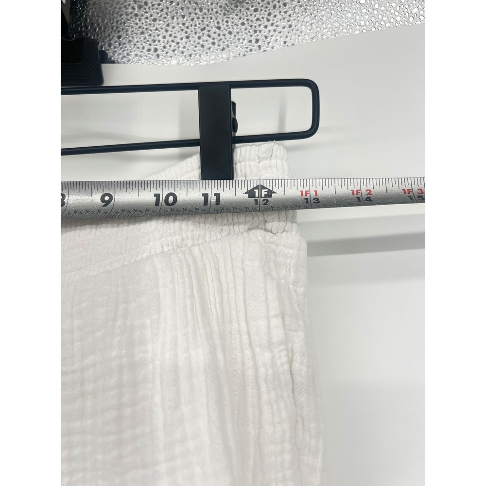 Aerie WhiteGauze Cotton Cargo Pants Elastic Waist Relaxed Wide Leg Trousers Sm - Picture 4 of 16